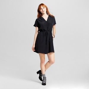 NEW! Mossimo Black Woven Surplice Dress Tie Waist